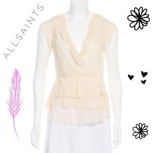 Sold 🔥All Saints Silk Short sleeve Top